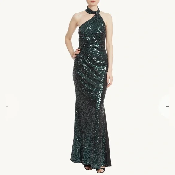 Badgley Mischka Dresses Badgley Mischka Emerald Green Sequin